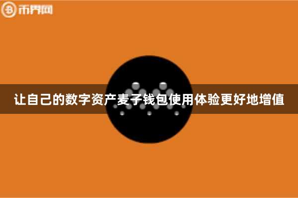 让自己的数字资产麦子钱包使用体验更好地增值