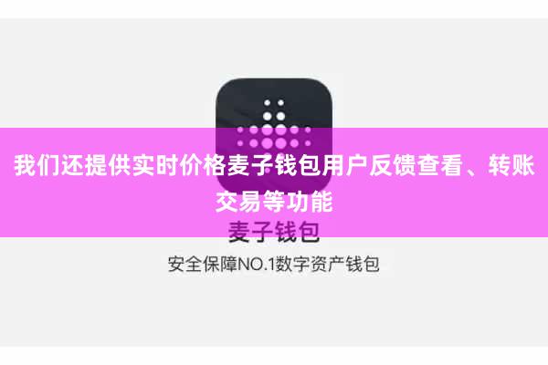 我们还提供实时价格麦子钱包用户反馈查看、转账交易等功能